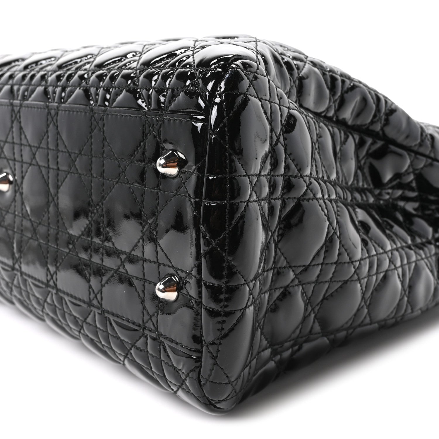 Christian Dior Patent Cannage Large Dior Soft Shopping Tote Black 10 of 10