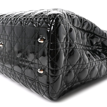Christian Dior Patent Cannage Large Dior Soft Shopping Tote Black 10 of 10