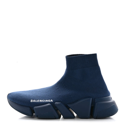 Balenciaga Neoprene Knit Womens Speed Sneakers 36 Navy Blue 1 of 11