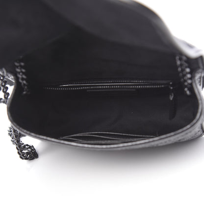 Saint Laurent Metallic Cracked Calfskin Monogram Niki Chain Wallet Black 6 of 10