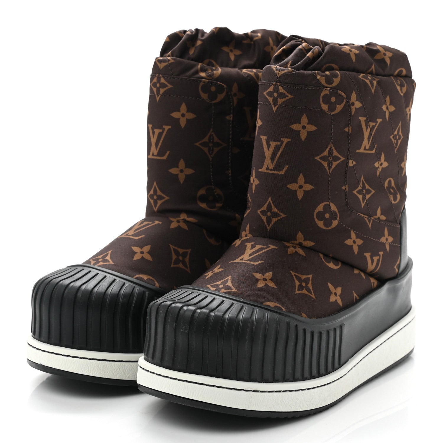 Louis Vuitton Monogram Polar Flat Half Boots 38 Black 3 of 8