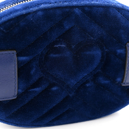 Gucci Velvet Matelasse GG Marmont Belt Bag 85 34 Cobalt Blue 12 of 13