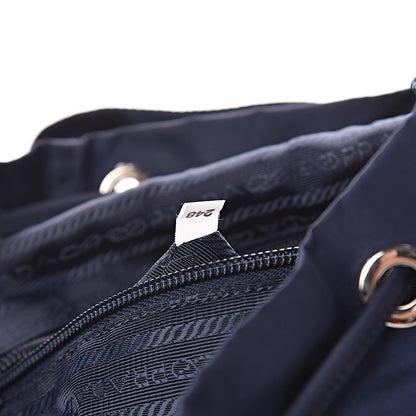 Prada Nylon Vela Saffiano Medium Cinch Backpack Baltico 7 of 13