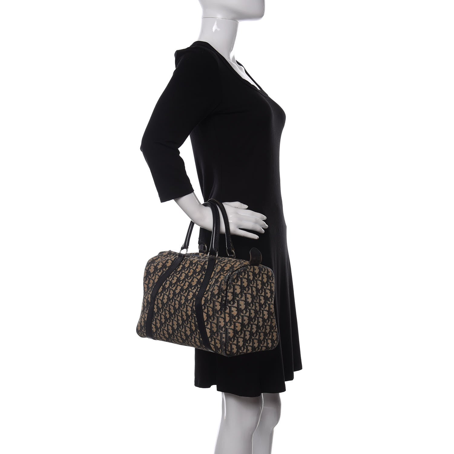 Christian Dior Monogram Boston Navy Blue 2 of 12