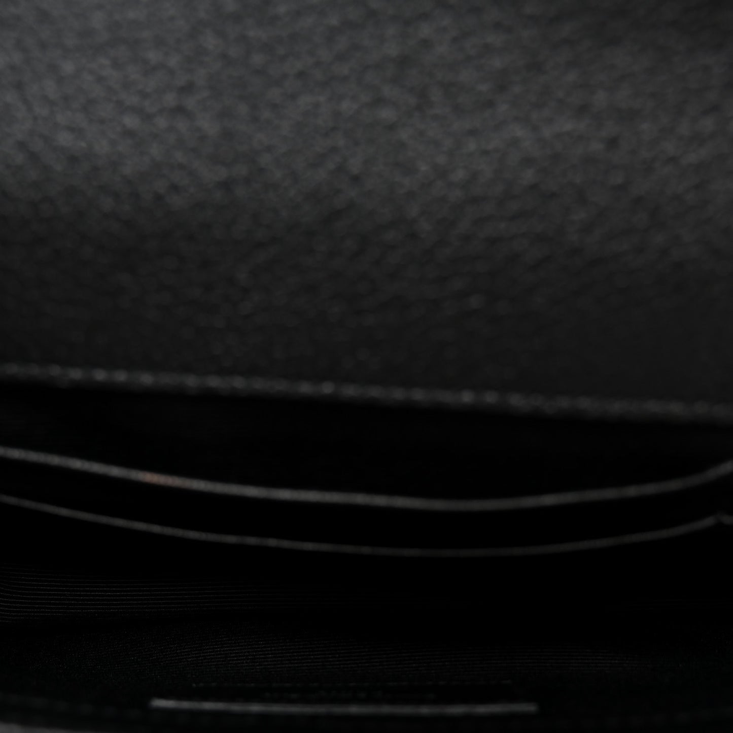 Grained Calfskin Matelasse Chevron Classic Monogram Baby Chain Bag Black