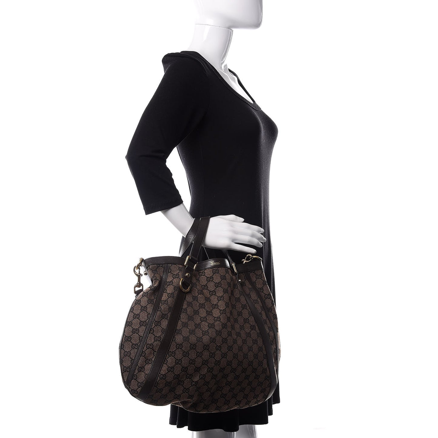 Monogram Medium Abbey Convertible Tote Dark Brown