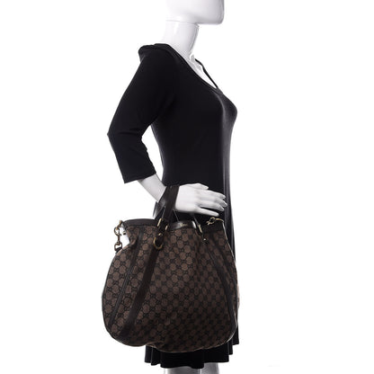 Gucci Monogram Medium Abbey Convertible Tote Dark Brown 3 of 10