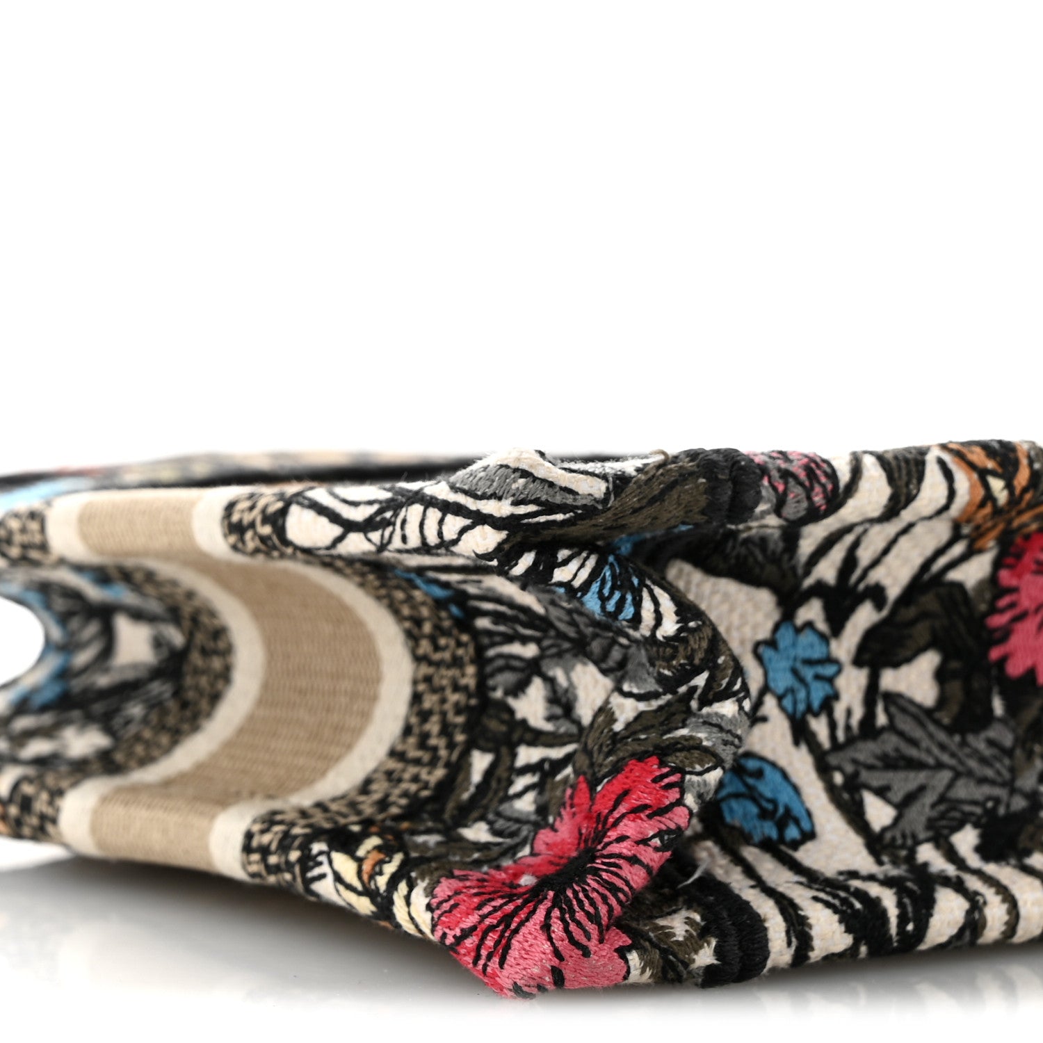 Christian Dior Canvas Embroidered Mille Fleurs Mini Book Tote Multicolor 9 of 11