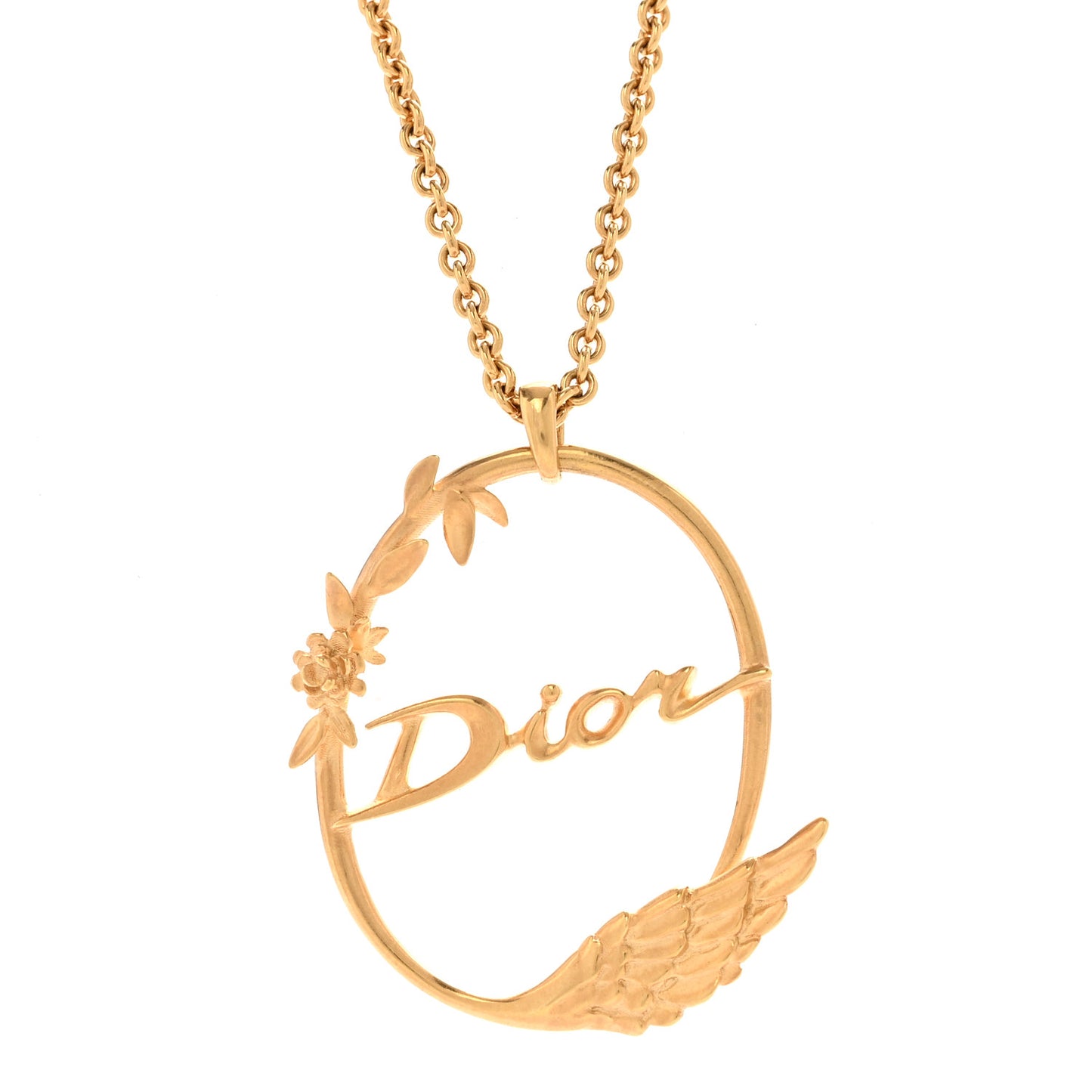 Circle Pendant Long Necklace Gold