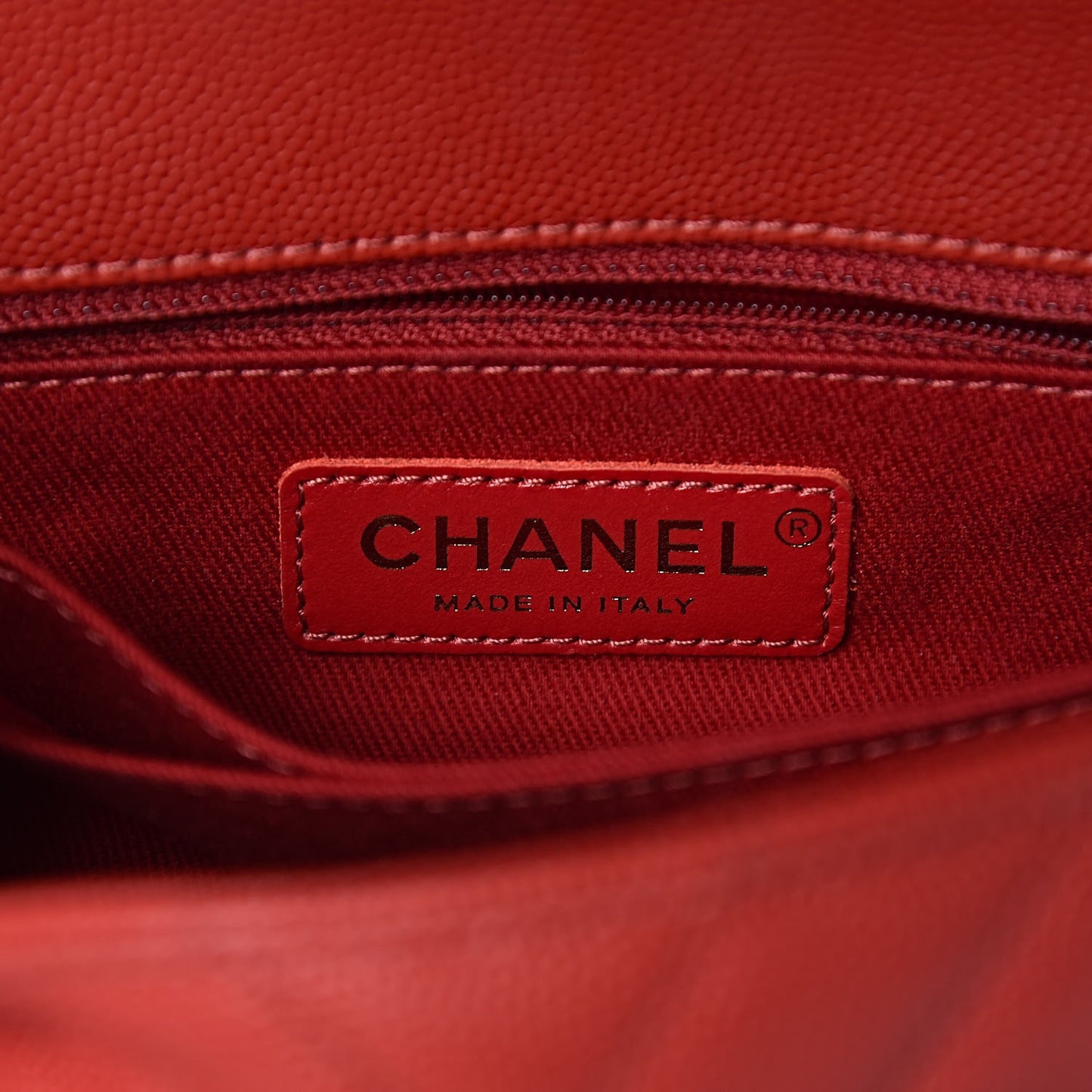 Caviar Chevron Quilted Mini Coco Handle Flap Red