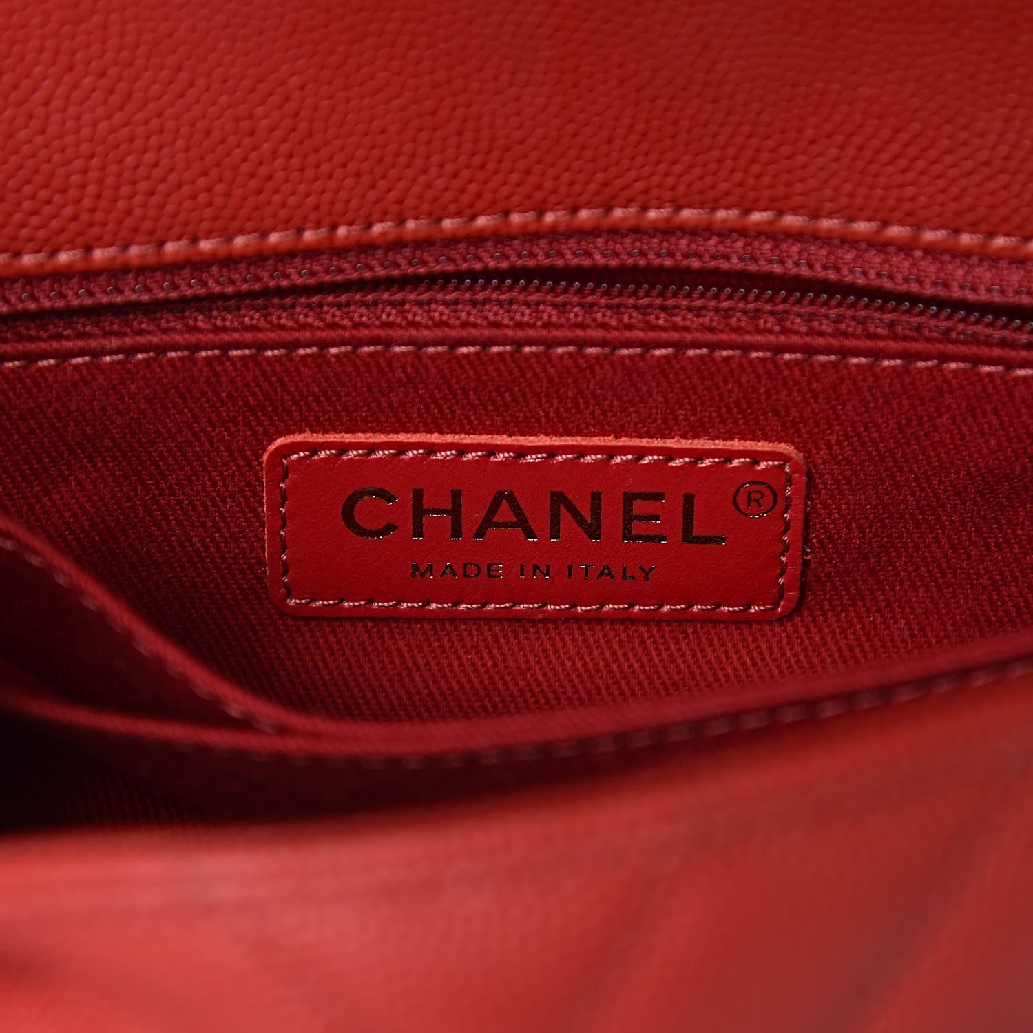 Chanel Caviar Chevron Quilted Mini Coco Handle Flap Red 6 of 10