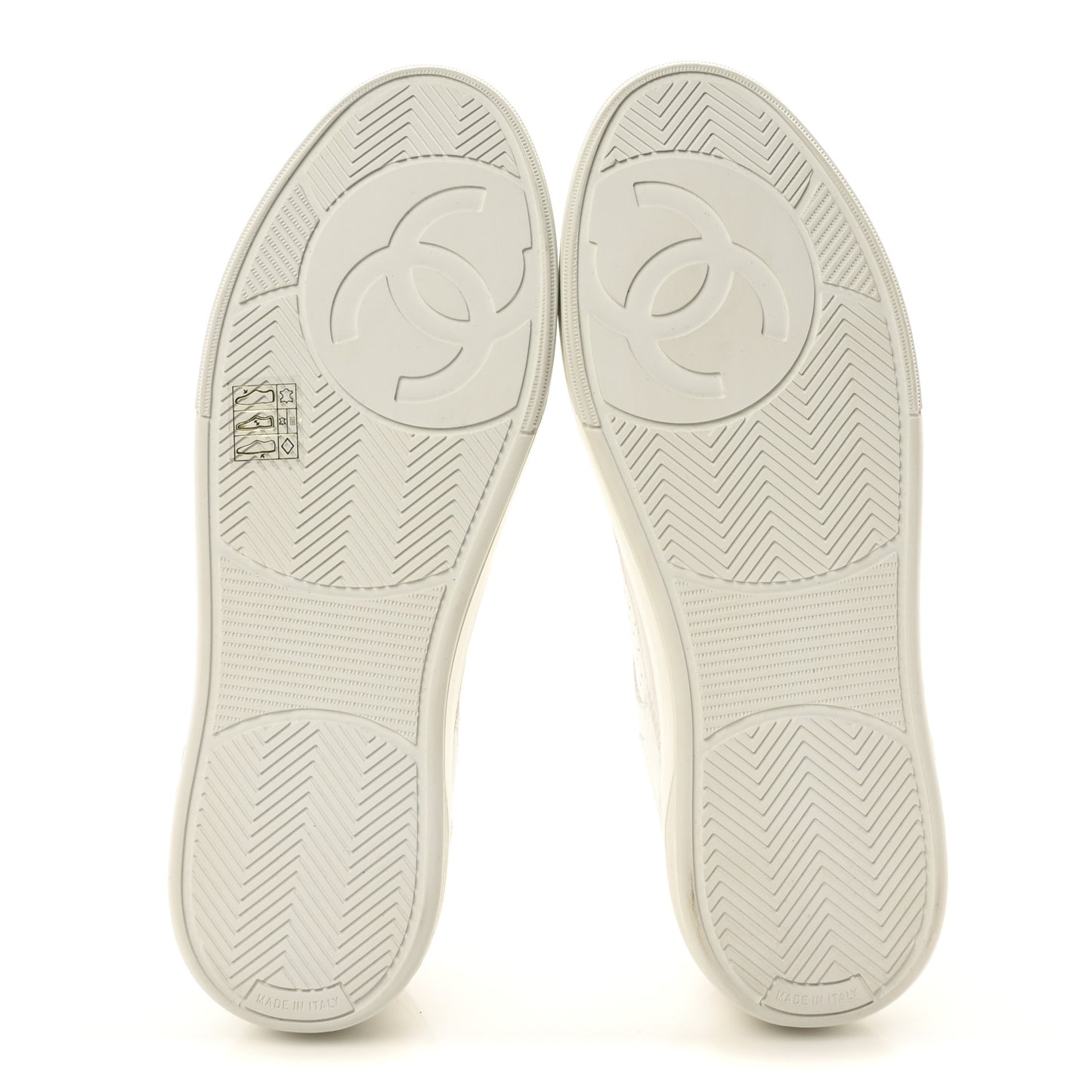 Calfskin Womens CC Sneakers 39.5 White