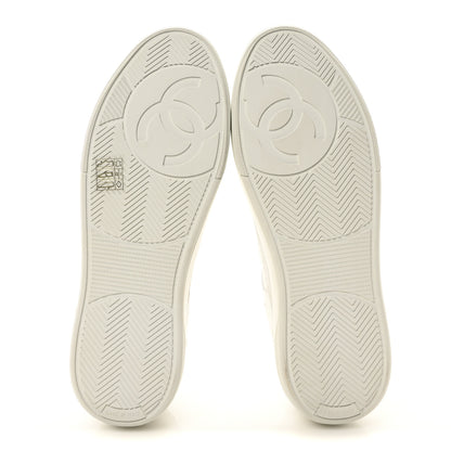 Chanel Calfskin Womens CC Sneakers 39.5 White 6 of 9
