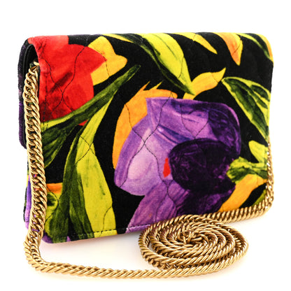Balenciaga Velvet Floral Quilted BB Wallet On Chain Multicolor 3 of 9