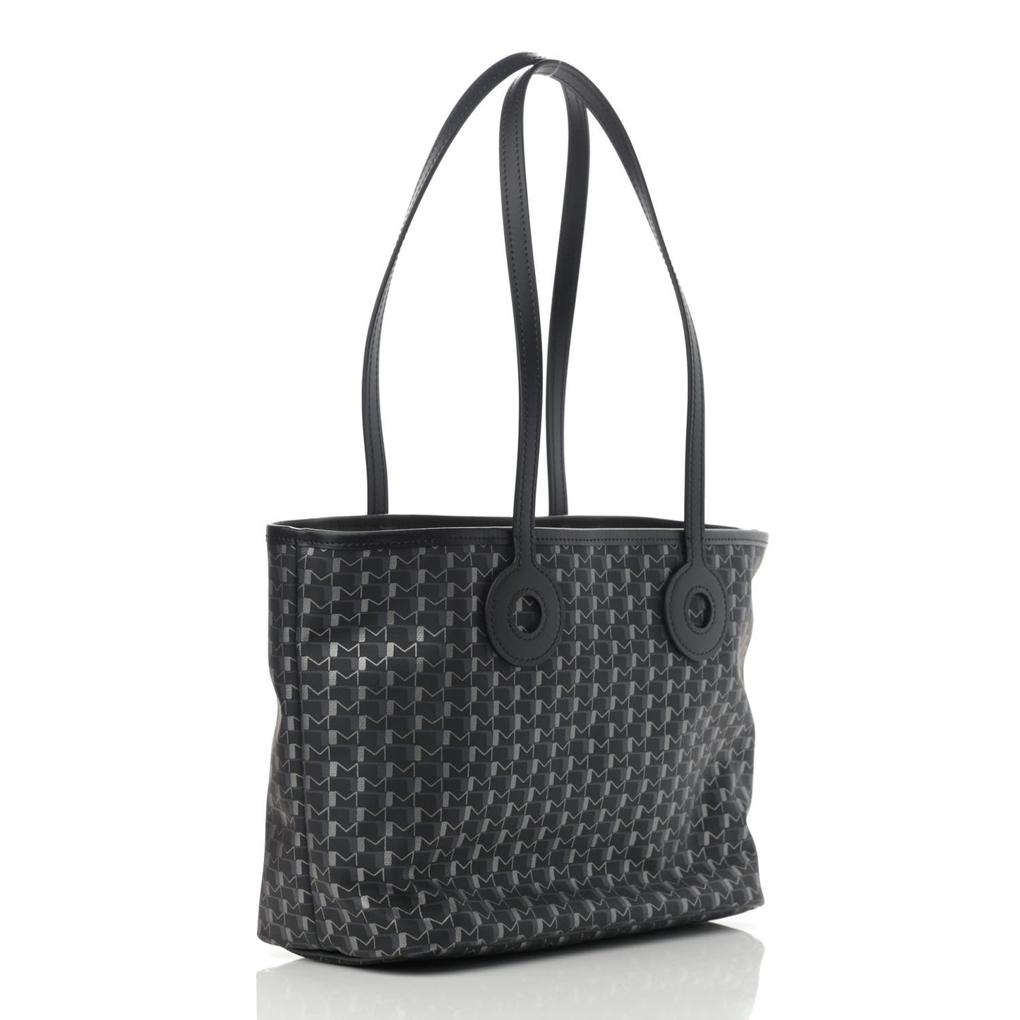 Grained Calfskin Canvas 1920 Oh! Tote Ruban PM Carbon Silver