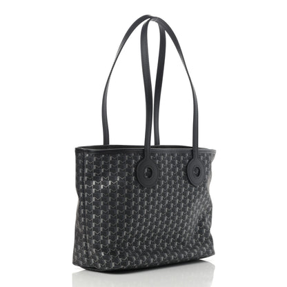 Moynat Grained Calfskin Canvas 1920 Oh! Tote Ruban PM Carbon Silver 2 of 11