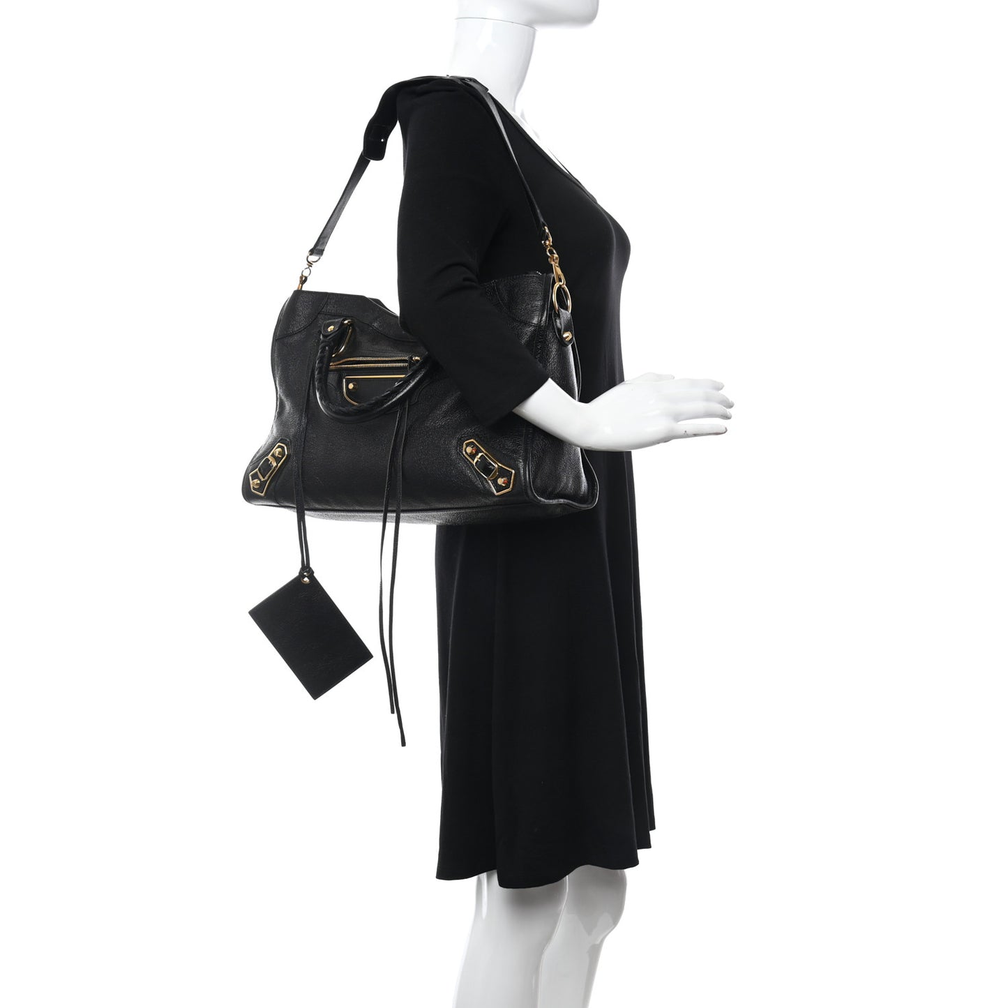 Chevre Gold Metallic Edge Hardware City Black