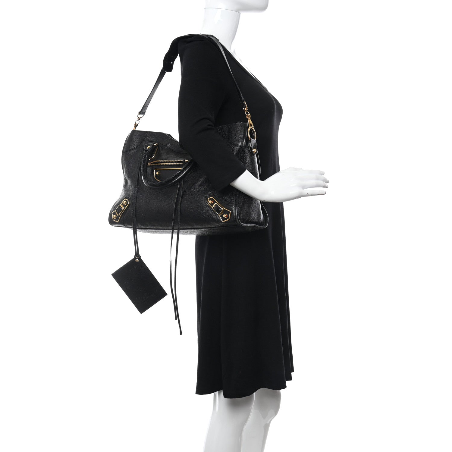 Balenciaga Chevre Gold Metallic Edge Hardware City Black 2 of 7