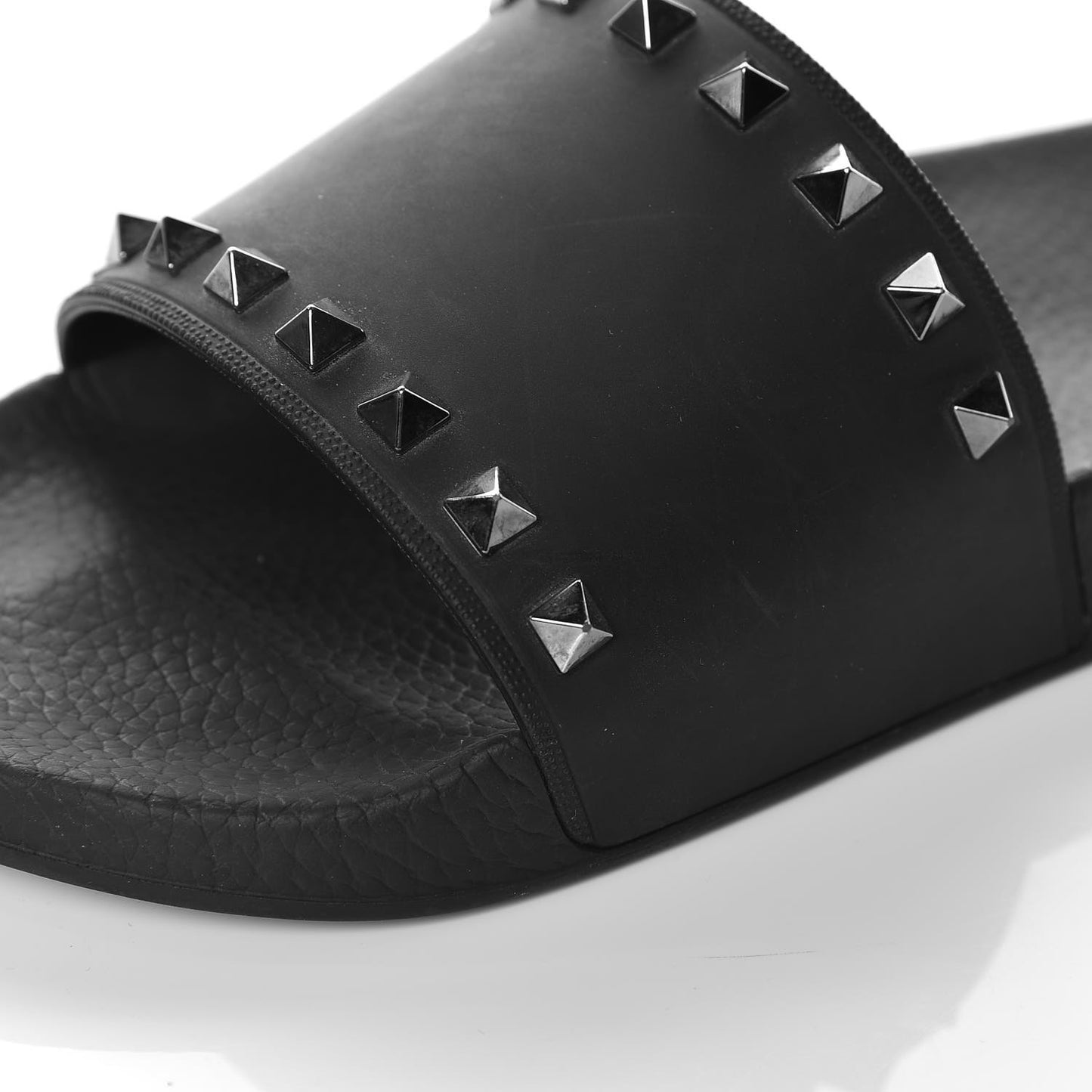 Rubber Rockstud Slide Sandals 41 Black