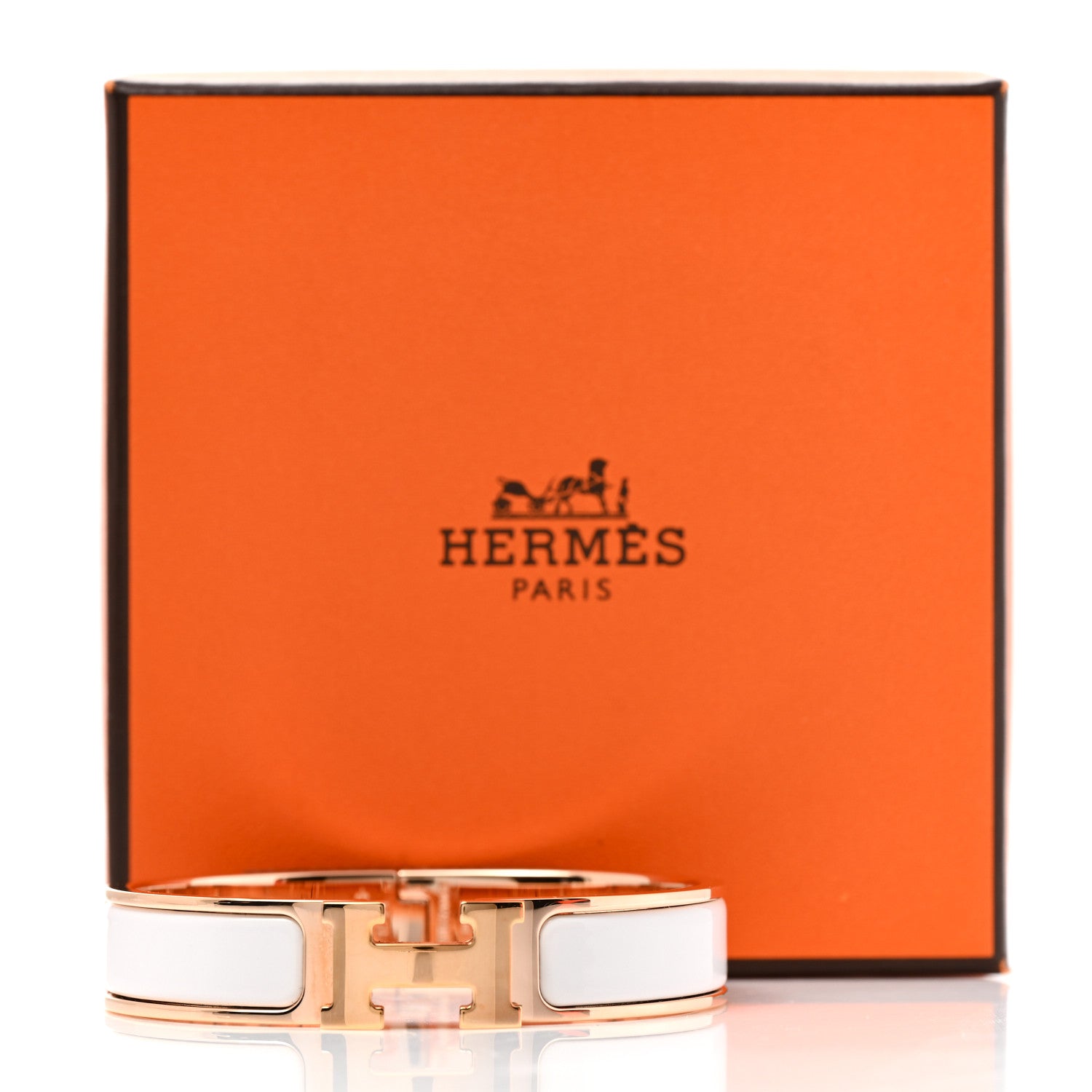 Hermes Enamel Narrow Clic Clac H Bracelet PM White 5 of 5
