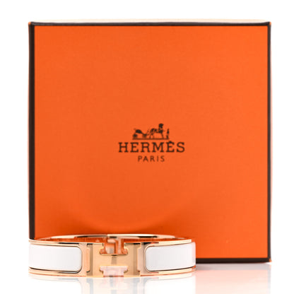 Hermes Enamel Narrow Clic Clac H Bracelet PM White 5 of 5