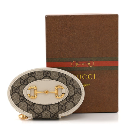 Gucci GG Supreme Monogram Azalea Calfskin Horsebit 1955 Coin Case Beige Mystic White 10 of 10