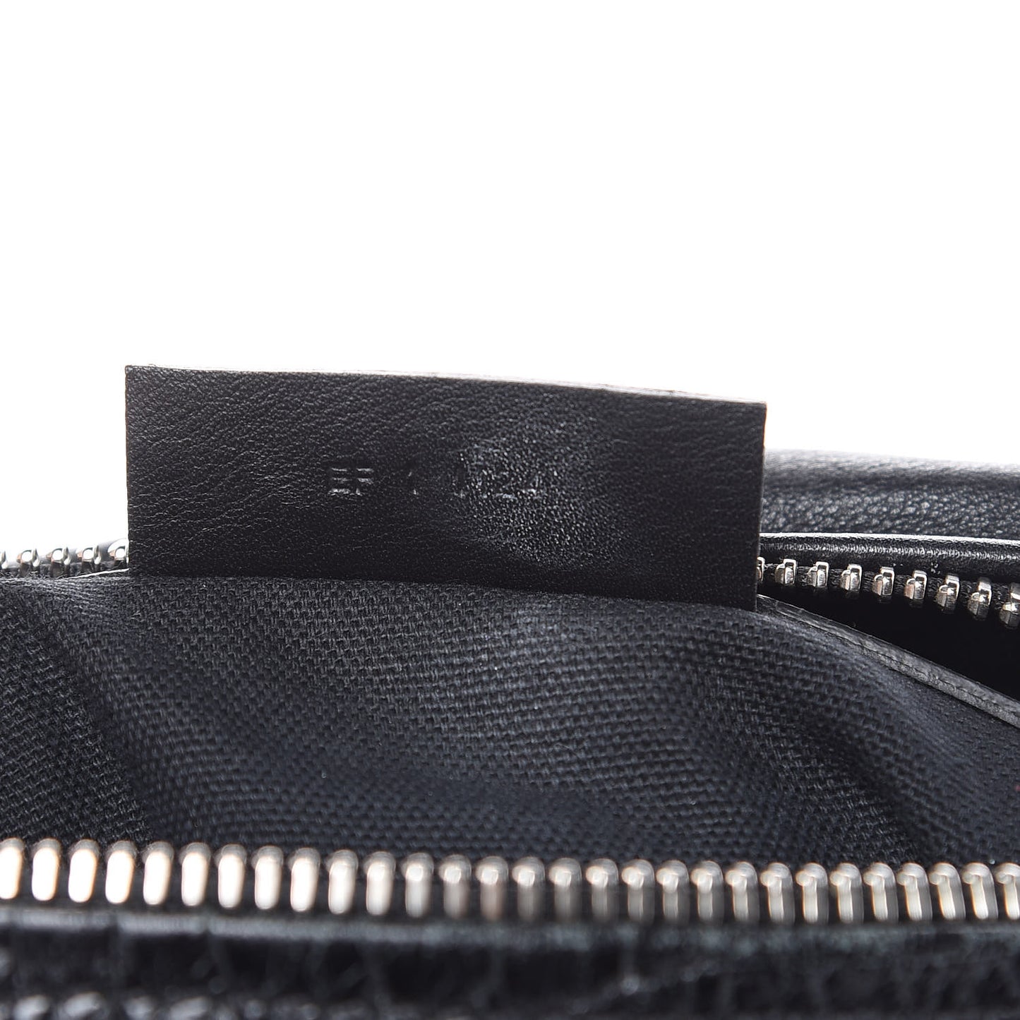 Calfskin Crocodile Embossed Medium Pandora Black