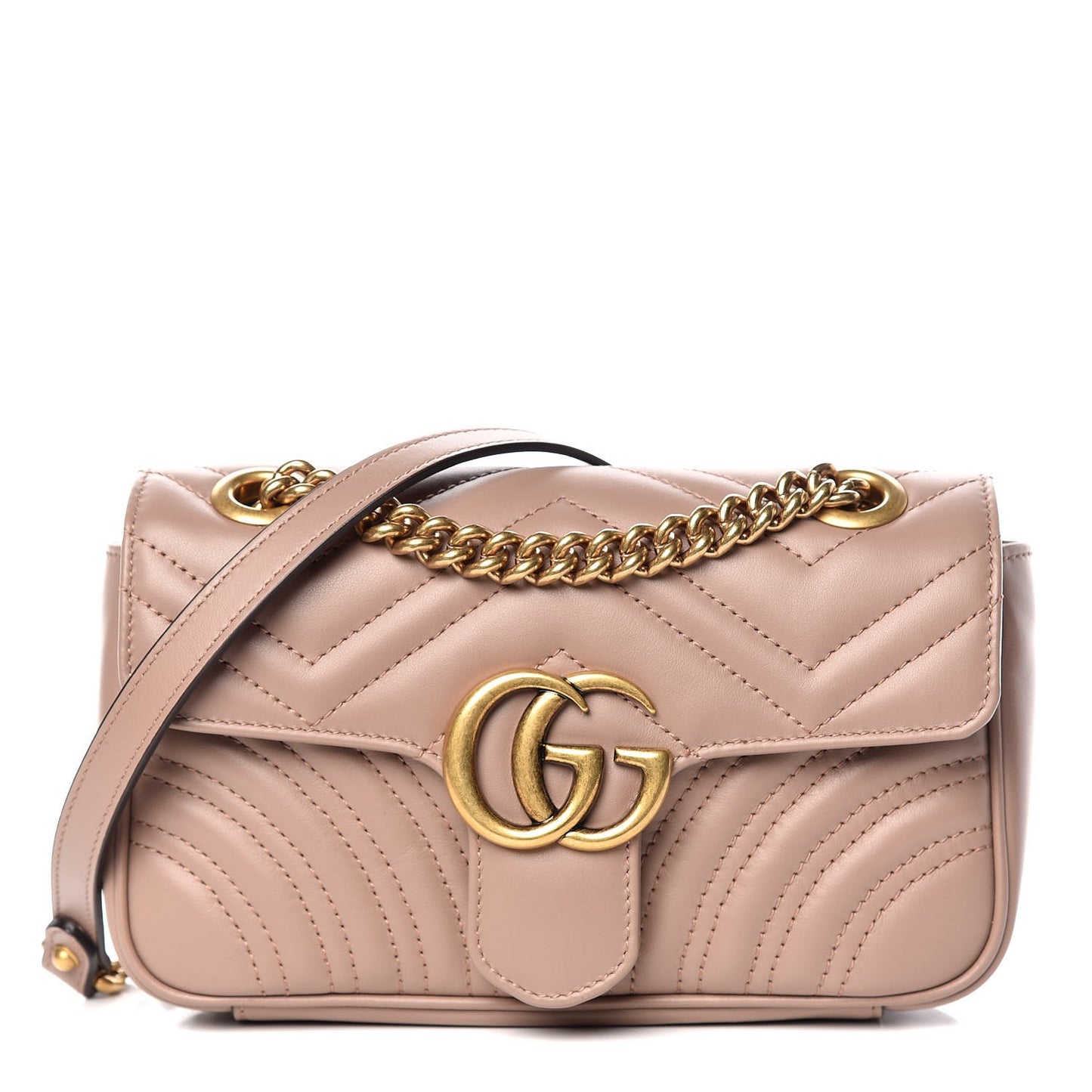 Calfskin Matelasse Mini GG Marmont Shoulder Bag Porcelain Rose