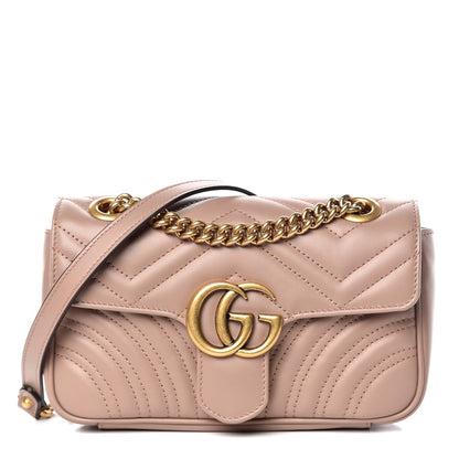 Gucci Calfskin Matelasse Mini GG Marmont Shoulder Bag Porcelain Rose 1 of 7