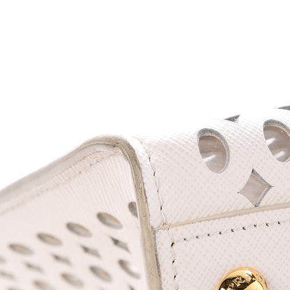 Prada Saffiano Perforated Tote Talco 10 of 14