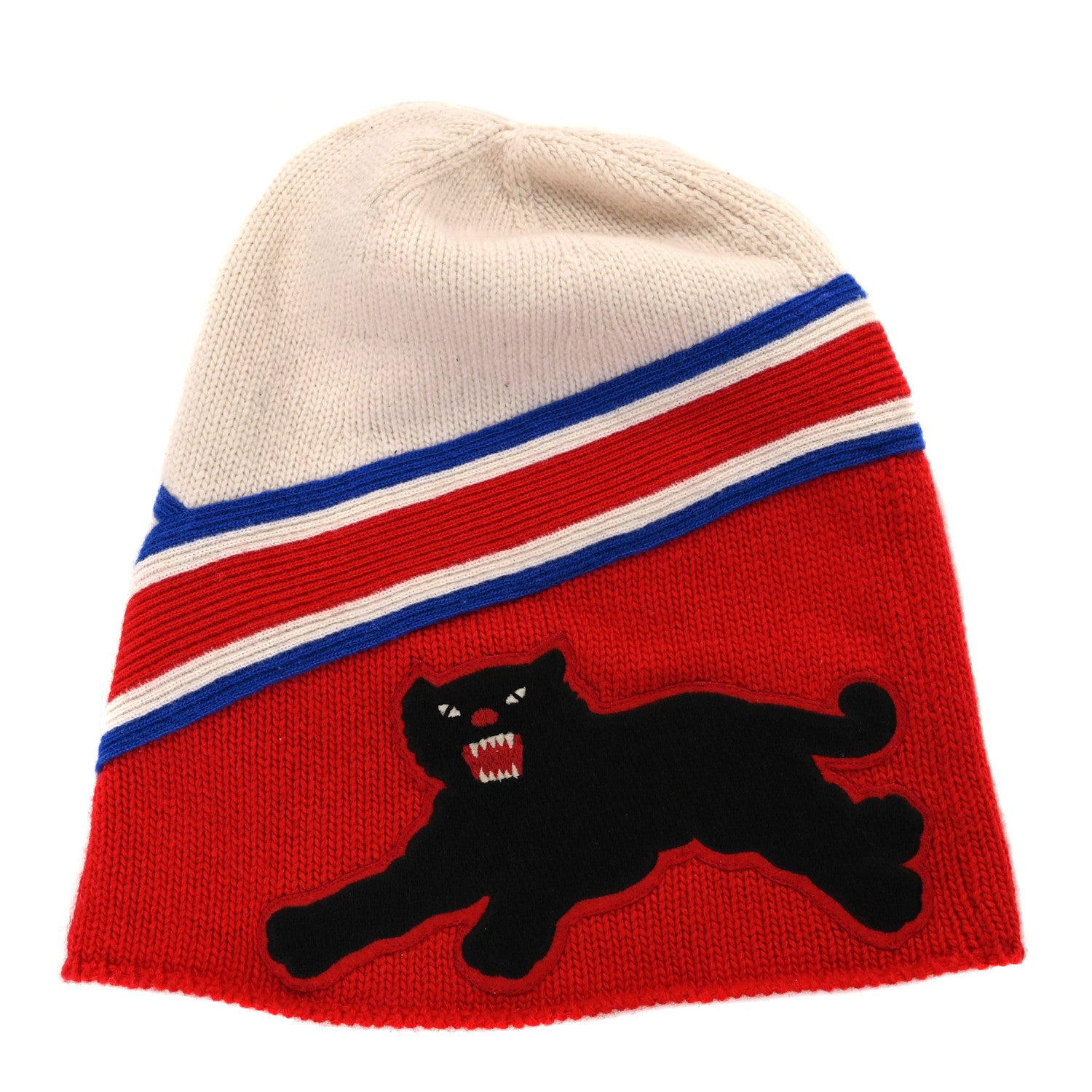 Gucci Wool GUCCY Panther Beanie Hat M Red Black 1 of 5