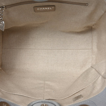Chanel Mixed Fibers Small Deauville Tote Light Blue 6 of 12