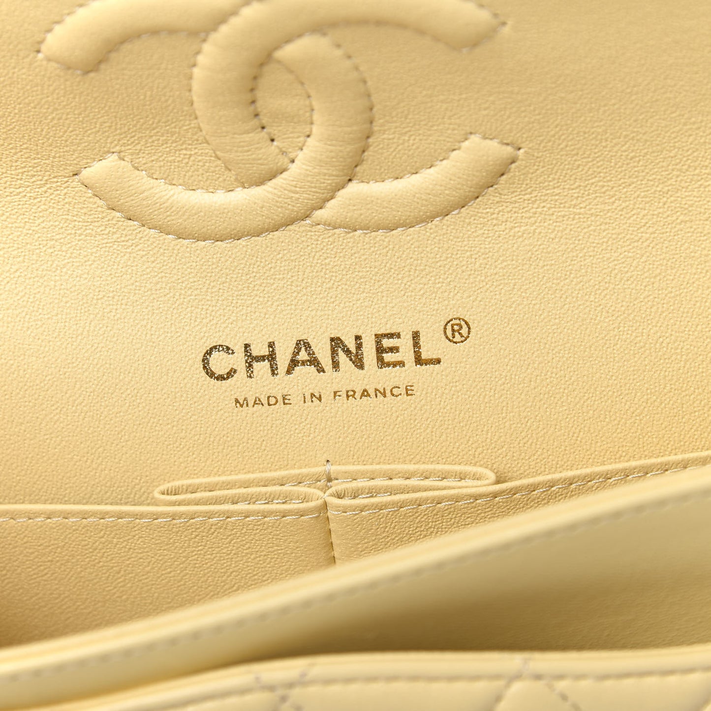 Lambskin Quilted Small Double Flap Yellow