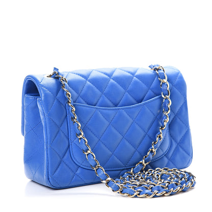 Chanel Lambskin Quilted Mini Rectangular Flap Blue 2 of 13