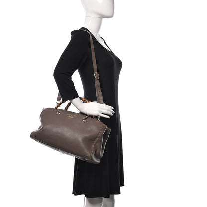 Gucci Cellarius Calfskin Medium Bamboo Shopper Tote Grey Field 2 of 10