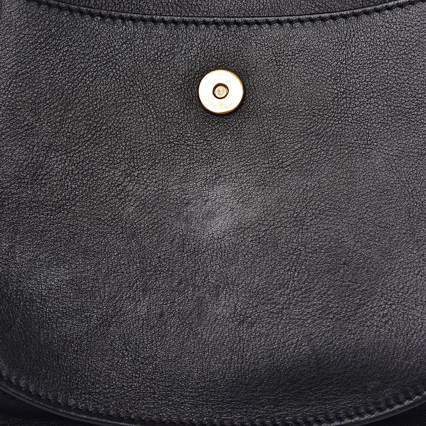 Calfskin Small Charm Hudson Shoulder Bag Black