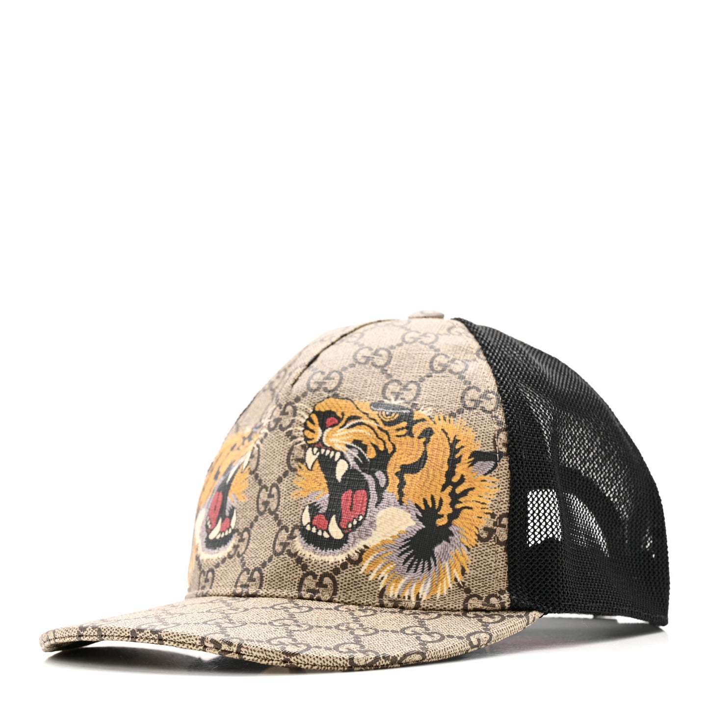 GG Supreme Monogram Tiger Print Baseball Hat XL 60 Beige