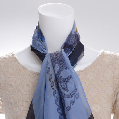 Hermes Silk Mousseline Arabesque Scarf 140 2 of 8