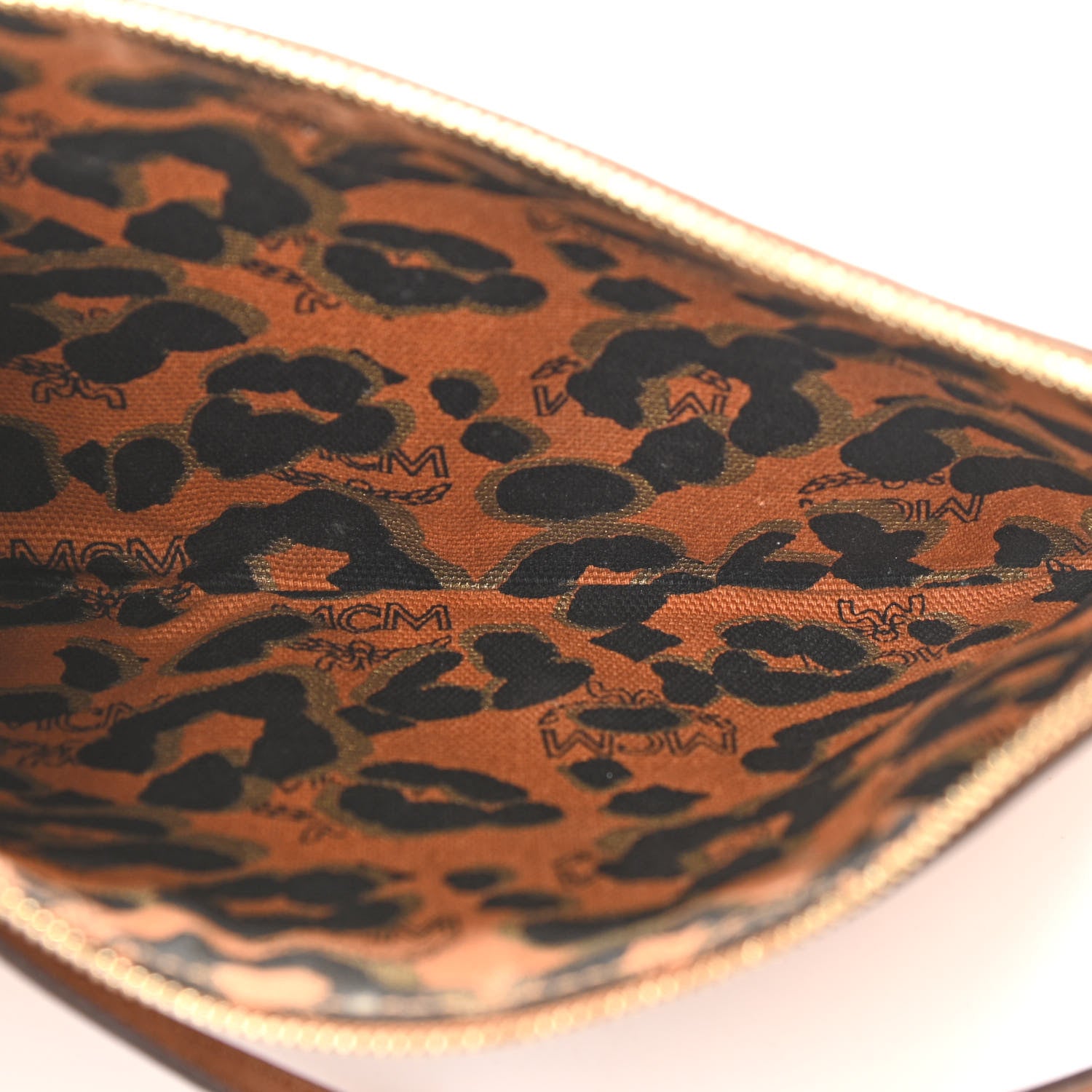 MCM Visetos Liz Shopper Tote Pouch Cognac 5 of 10