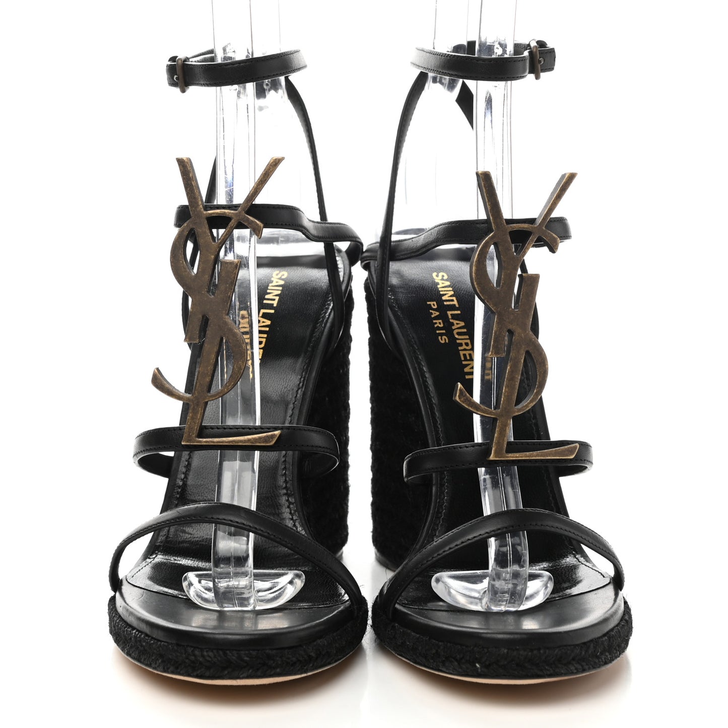 Calfskin Cassandra Espadrille 105 Wedges 37.5 Black