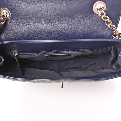 Chanel Calfskin Chevron Quilted Messenger Flap Navy 5 of 10