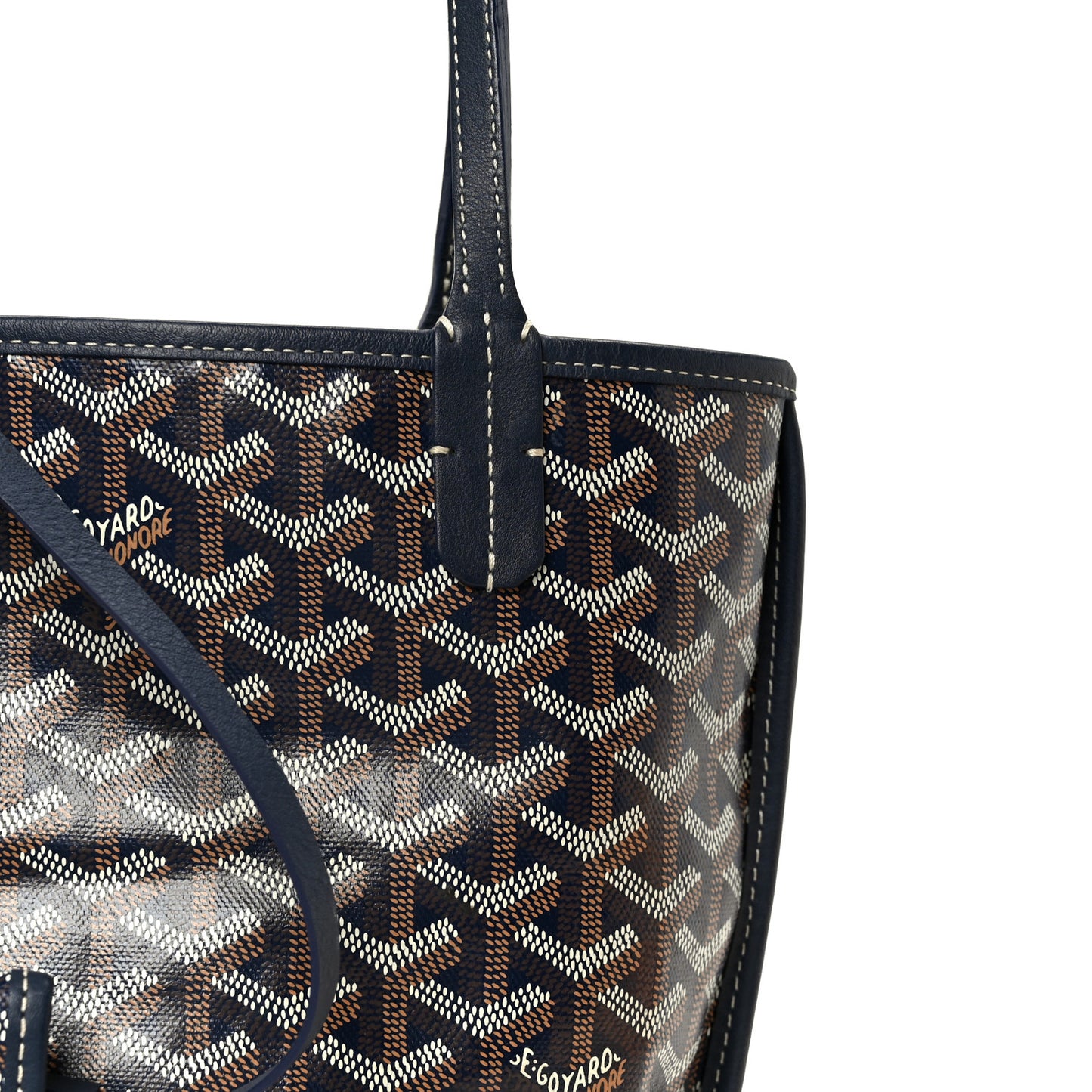Goyardine Reversible Mini Anjou Navy