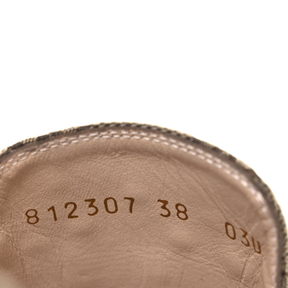 Gucci Crystal Canvas GG Monogram Nappa Womens Princetown Slippers 38 Beige Ebony New Acero 10 of 11