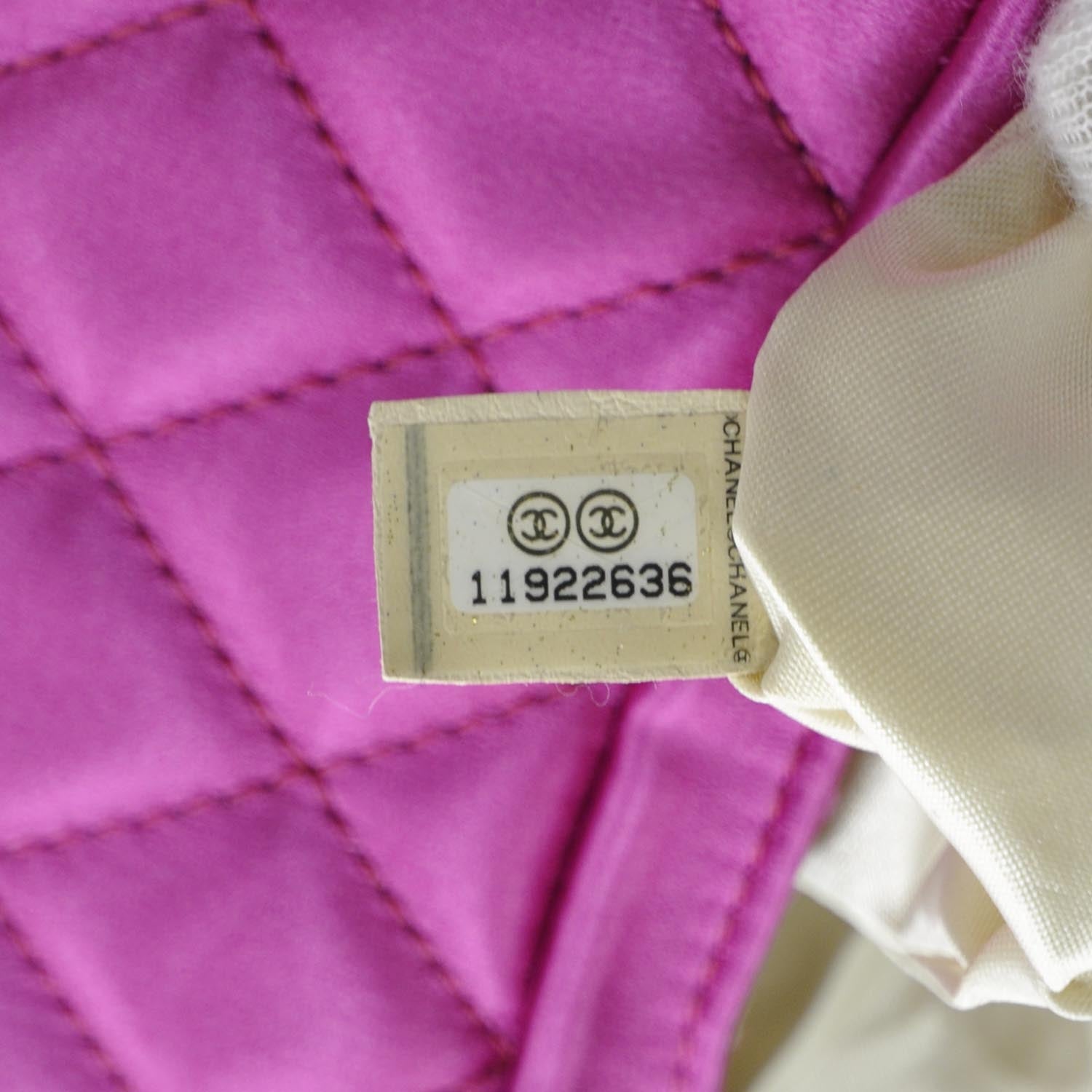 Chanel Satin Quilted Flap Clutch Fuchsia 7 of 8