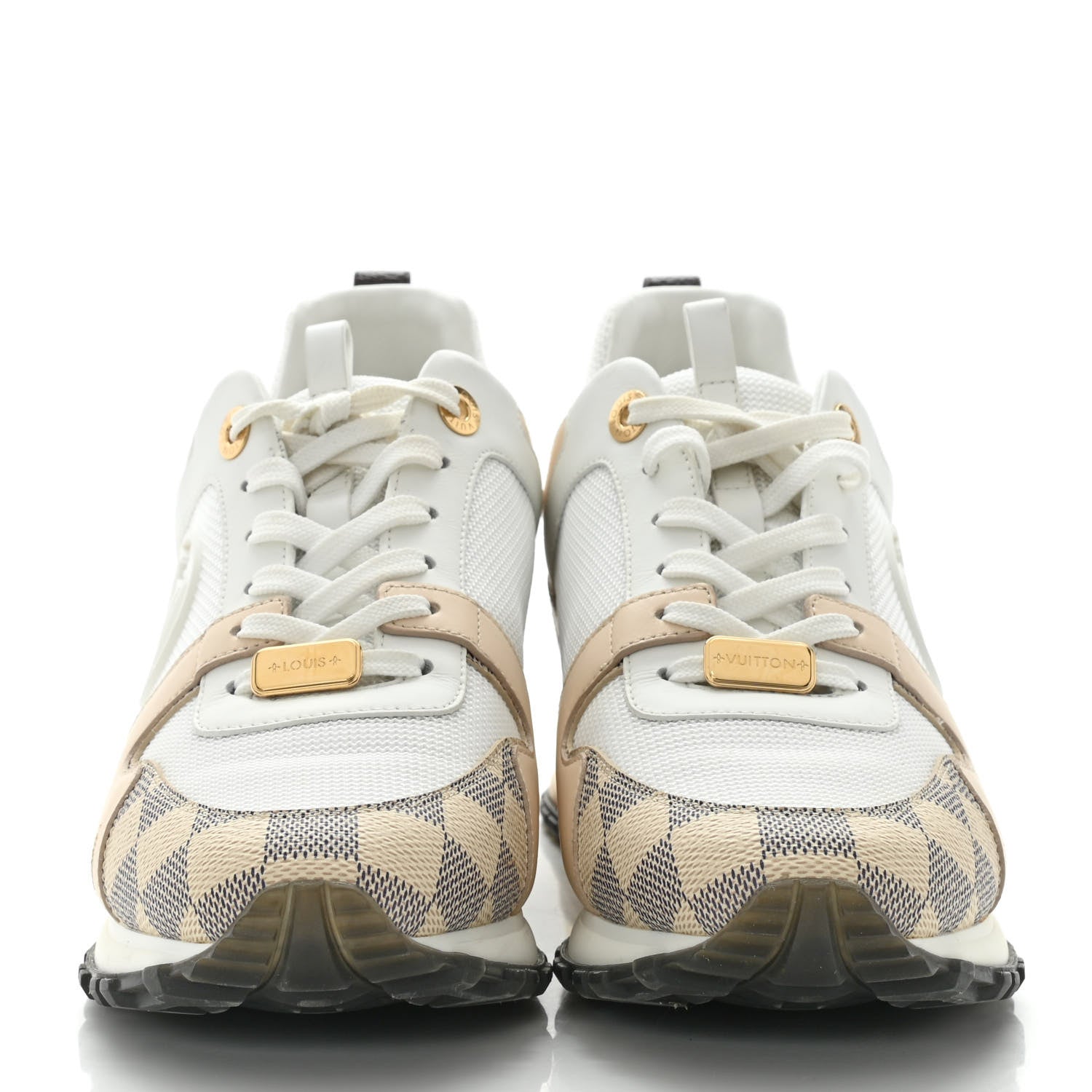 Louis Vuitton Calfskin Damier Azur Run Away Sneakers 39 White 2 of 9
