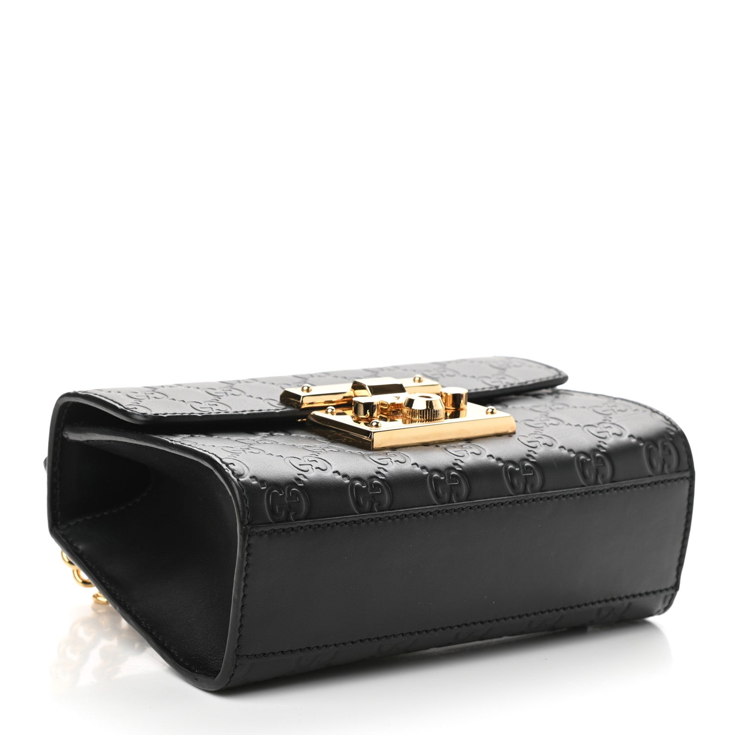 Gucci Guccissima Small Padlock Shoulder Bag Black 4 of 9