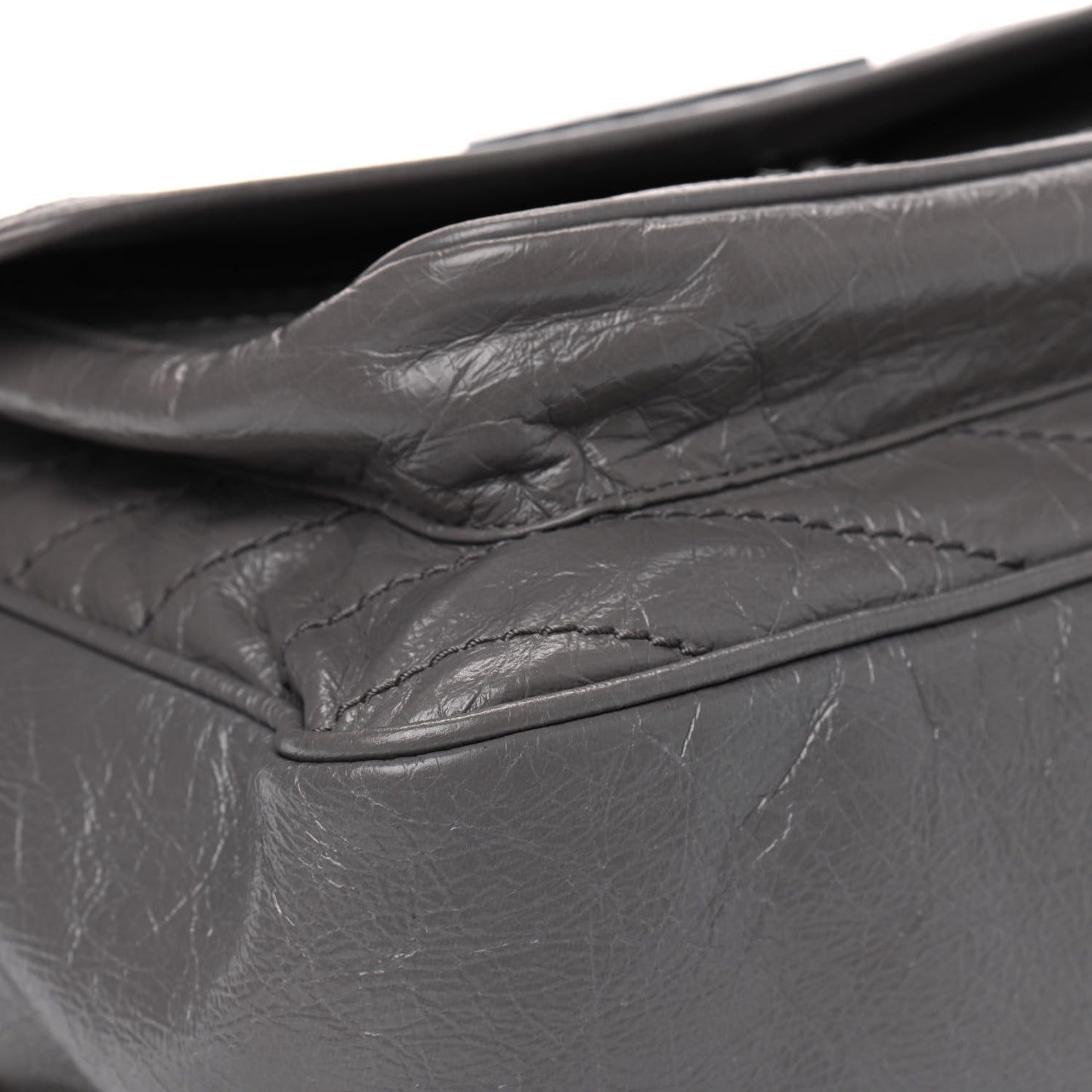 Crinkled Calfskin Matelasse Monogram Large Niki Chain Satchel Fog