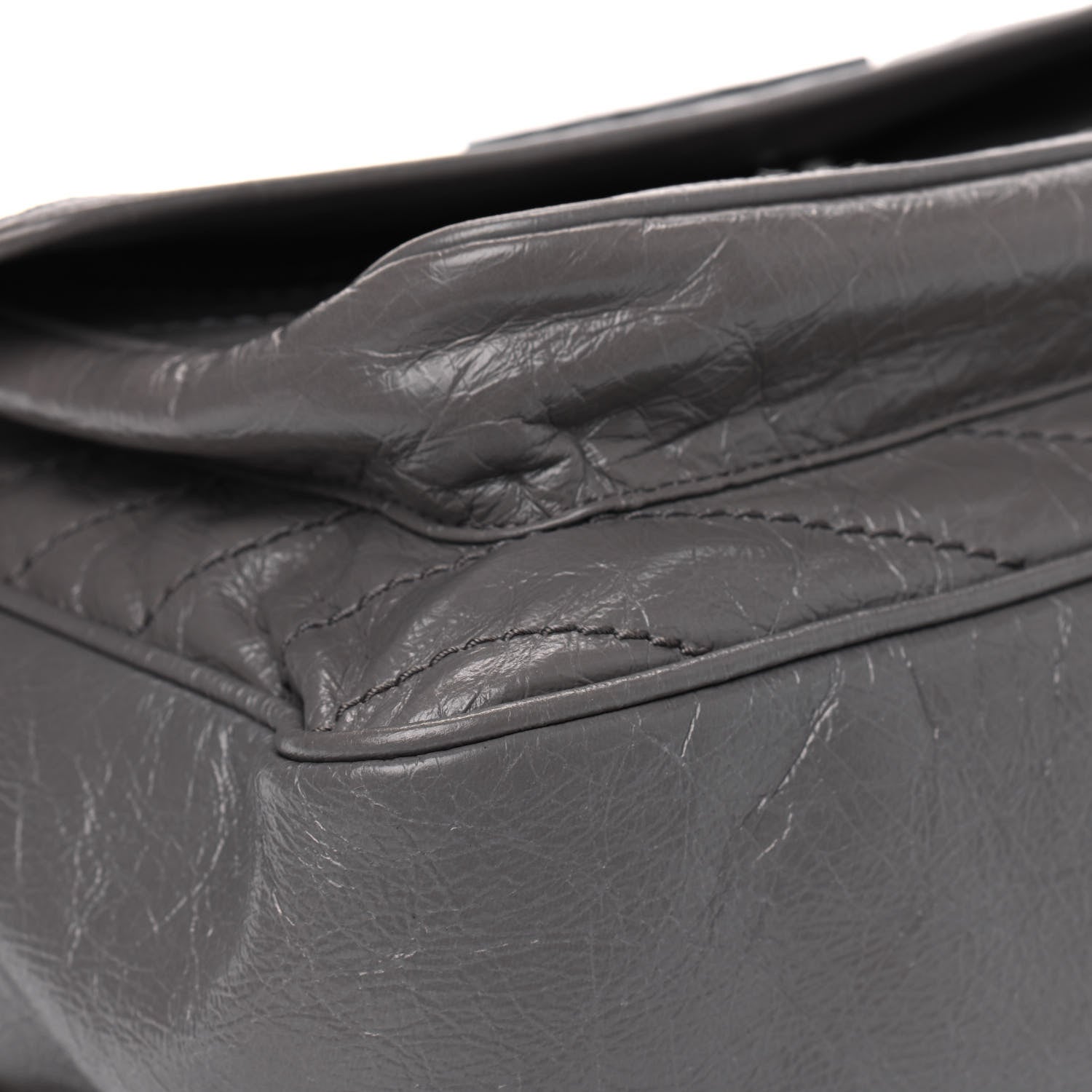 Saint Laurent Crinkled Calfskin Matelasse Monogram Large Niki Chain Satchel Fog 5 of 8