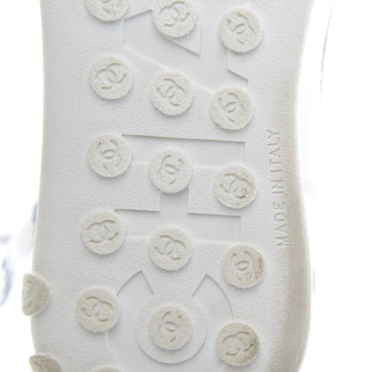 Chanel Lycra Womens CC Sneakers 37 White Black 8 of 9