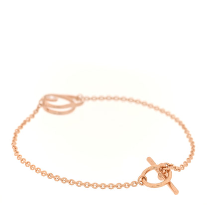 Hermes 18K Rose Gold Diamond TPM Vertige Coeur Bracelet SH 1 of 2